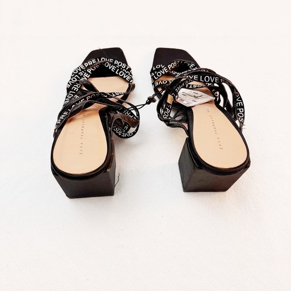 ZARA Love Strappy Block Heel Ope Toe Sandal Size 40 NWT - Picture 8 of 8